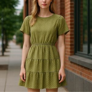 Shopthemint.com  Elegant Olive Green Tiered Mini Dress
